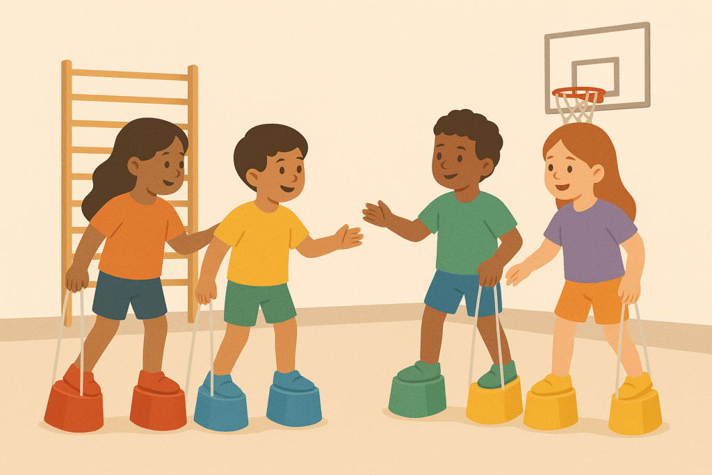 Juego de los Zancos de Colores