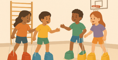 Juego de los Zancos de Colores