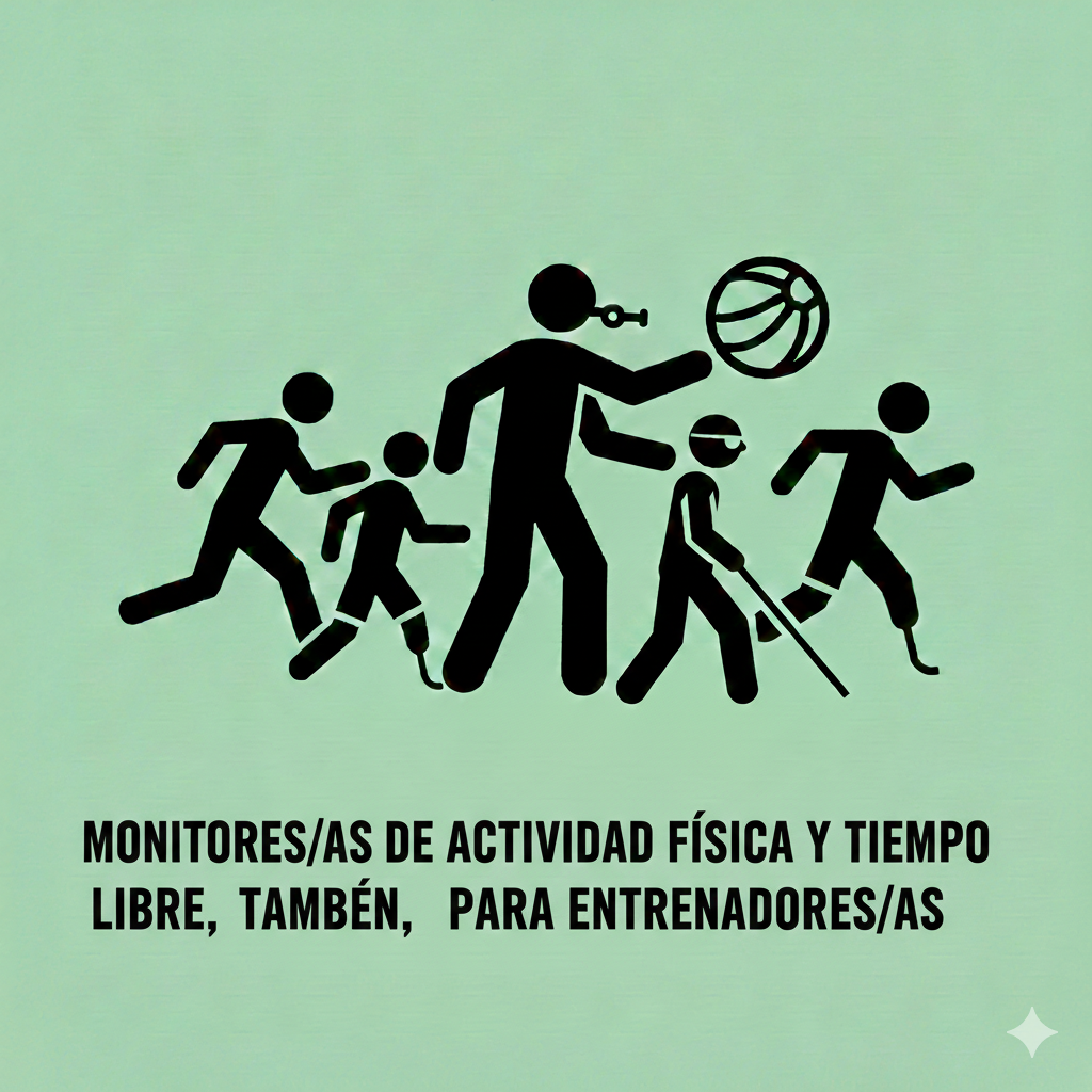 Monitores/as de actividad física y tiempo libre, también, para entrenadores/as.